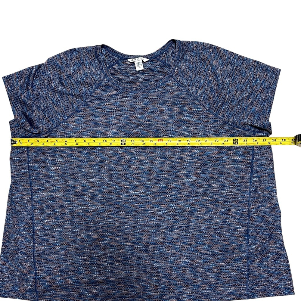 Athleta Women’s 3X Short Sleeve Raglan Active Top Blue Multicolor Textured - Picture 4 of 7